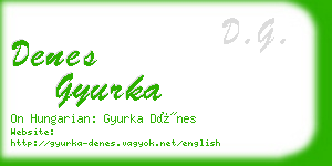 denes gyurka business card